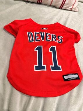 Red 'Devers #11' Dog Baseball Jersey - Team Style Pet Tee